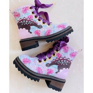 Irregular Choice Jurassic Jump Boots Size: 38/  7.5 Kawaii Dinosaur
